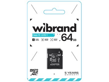 Карта пам'яті WIBRAND 64Gb class 10 microSDXC (UHS-1) (adapter SD) (KT) 3166 фото