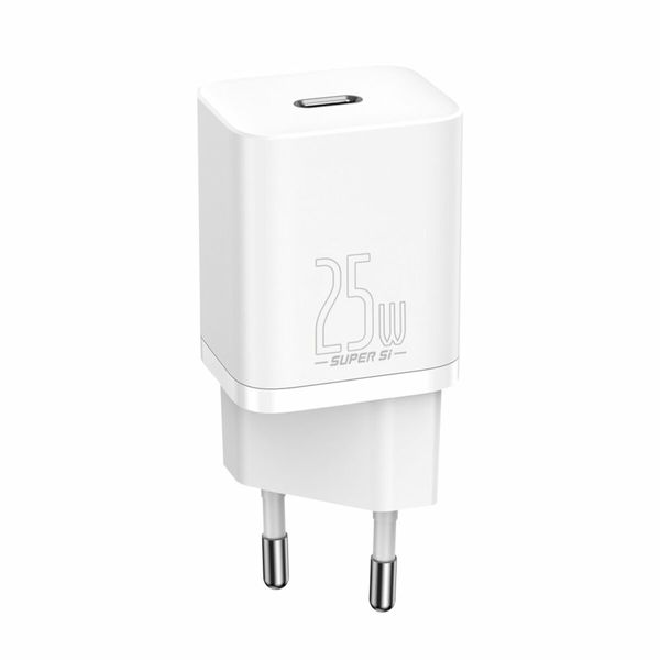 МЗП Baseus Super Silicone PD Charger 25W (1Type-C) (KT) white 1505 фото