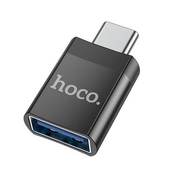 Переходник Hoco Type-C для USB Female UA17 |4A, USB3.0 OTG| (UPD) Black 1975 фото