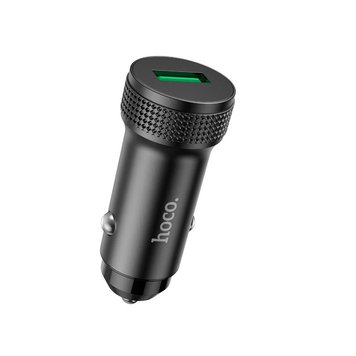 Адаптер автомобильный Hoco Level single port Car charger Z49A | 1USB, 18W, 3A, QC3.0 | (UPD) Black 1792 фото