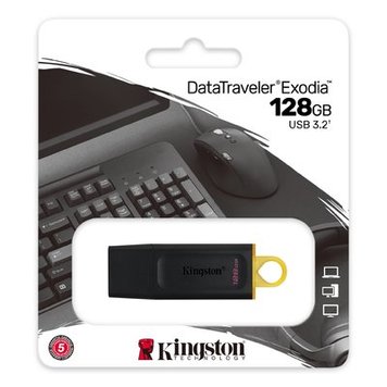 Flash Kingston USB 3.2 DT Exodia 128GB (KT) Black/Yellow 1599 фото