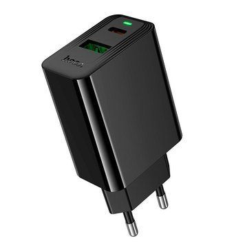 МЗП HOCO Leader charger CS95A |1USB\1 Type-C, PD/QC, 30W/3A (UPD) Black 7359 фото