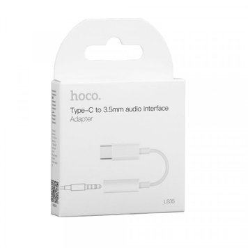 Перехідник HOCO LS35 Type-C to 3.5mm digital audio converter (KT) White 2581 фото