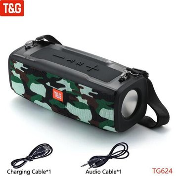 Портативная колонка TG624, speakerphone, radio, RGB подсветка (Balog) Camouflage 3309 фото