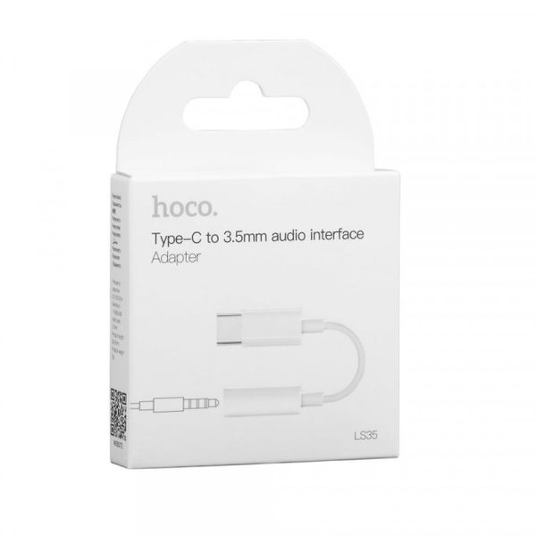 Переходник HOCO LS35 Type-C to 3.5mm цифровой видеоконвертер (KT) White 2581 фото