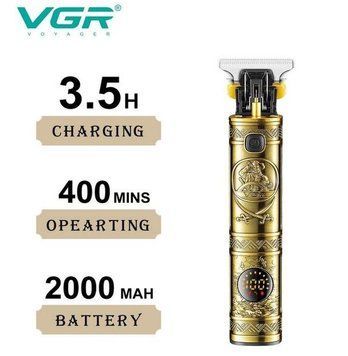 Машинка для стрижки VGR V-097 GOLD, 4 насадки, LED display (Lux) 5155 фото