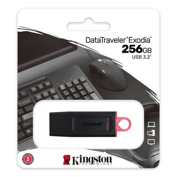 Flash Kingston USB 3.2 DT Exodia 256GB (KT) Black/Pink 1600 фото