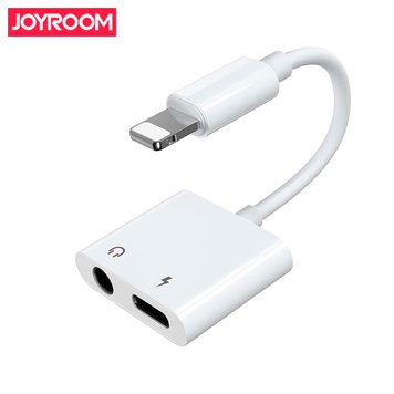 Перехідник JOYROOM Lightning to 3.5 mm AXU / Lightning Ben Series S-Y104 |1.5A| (UPD) White 2937 фото