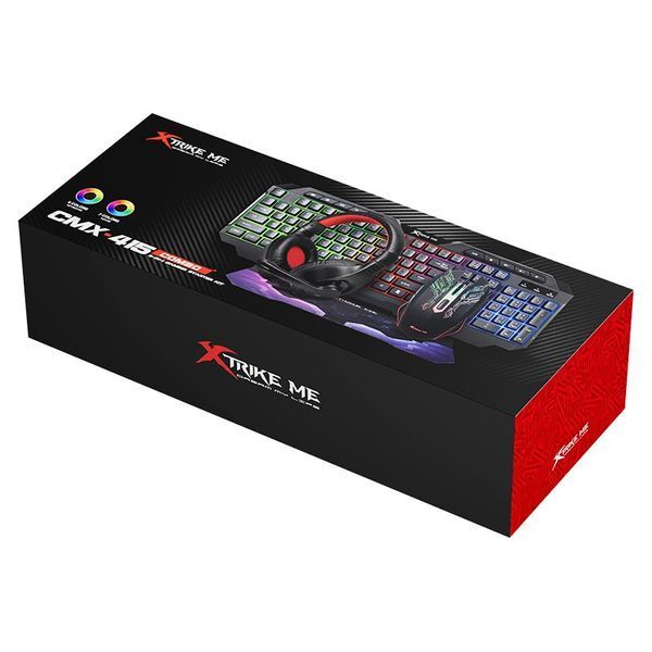Набір Gaming Combo 4-in-1 XTRIKE ME CMX-415 UA Layot (Keyboard UA розкладка/Headset/Mouse/Mousepad) (UPD) Black 7260 фото