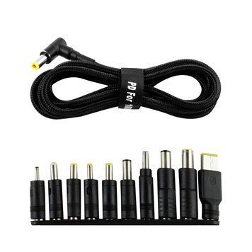 Кабель живлення для ноутбука з набором перехідників 100 W (Type-C - DC) (MM) Black 3751 фото