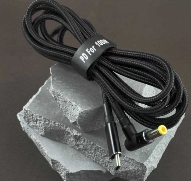 Кабель живлення для ноутбука з набором перехідників 100 W (Type-C - DC) (MM) Black 3751 фото
