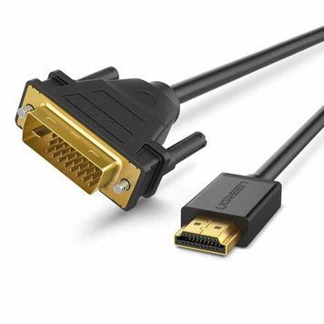 Кабель UGREEN HD106 HDMI to DVI Cable 1m (Black)(UGR-30116) (KT) 3752 фото