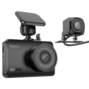 Видеорегистратор HOCO Driving recorder with display DV3 (dual-channel) |2.45", 1080p/30fps|(UPD) Black 2987 фото