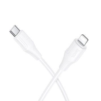 Кабель HOCO Lightning Bien silicone charging data cable X124 |1m, 2.4A| (UPD) White 7462 фото