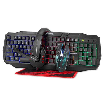 Набір Gaming Combo 4-in-1 XTRIKE ME cm-406 (Keyboard UA/RU/ENG розкладка/Headset / Mouse / Mousepad) (UPD) Black 2174 фото