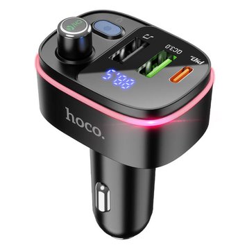 АЗП Hoco Fast car BT FM transmitter E62 |2USB/1Type-C, TF/U Disk, 20W/3A, QC/PD| (UPD) Black 2093 фото