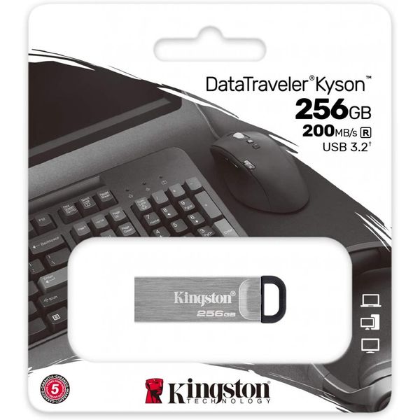 Flash Kingston USB 3.2 DT Kyson 128GB (KT) Silver/Black 1701 фото