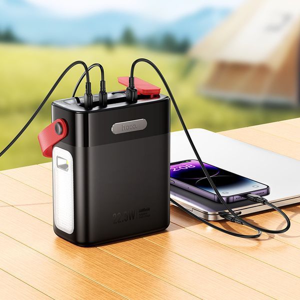 Портативна Батарея HOCO Title fully compatible power bank J143 80000mAh |3USB/2Type-C, 22.5W/3A, PD/QC| (UPD) Black 7113 фото