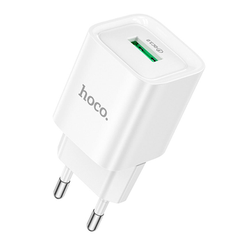 СЗУ HOCO Charm single port QC charger C145A | 1USB, 3A, QC3.0, 18W | (UPD) White 6264 фото