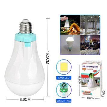 Светодиодная LED лампочка с 3 аккумуляторами AP-2918 30W E27 3x18650 кемпинг (OP) White 2782 фото