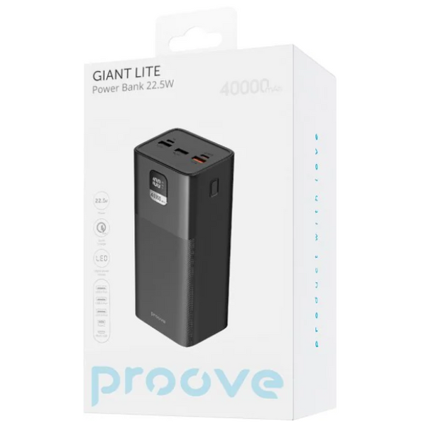 Портативна Батарея Proove Giant Lite 22.5W 40000mAh (EN) Black 3954 фото