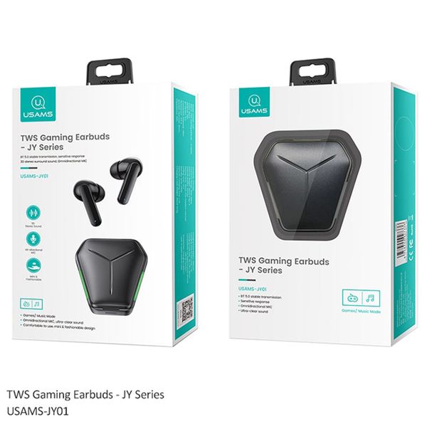 Бездротові навушники USAMS TWS Gaming Earbuds JY Series |BT5.0| (UPD) black 3154 фото