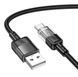 Кабель HOCO Spirit Type-C transparent charging data cable U129 |1.2m, 3A| (UPD) Black 4004 фото 1