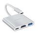 Hub адаптер Hoco Type-C Easy Use HB14 |Type-C to USB3.0/HDMI/Type-C PD| (MMA) White 3955 фото 3