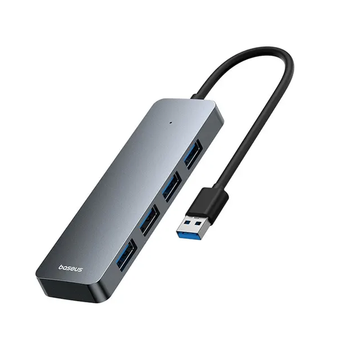 HUB Baseus UltraJoy Series 4-Port HUB Lite 15cm (USBA to USB3.0*4+ Type-C) (MM) Grey 5966 фото