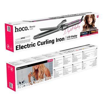 Гребінець для випрямлення волосся HP43 Electric manual curling iron with digital display(EU)(KT) Gray 4157 фото