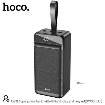 Портативна батарея HOCO DB31A 80000mAh |3USB/Type-C/Lightning, 2.1A| (UPD) (black) 1757 фото