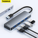 HUB Baseus UltraJoy Series 4-Port HUB Lite 15cm (USBA to USB3.0*4+ Type-C) (MM) Grey 5966 фото 2