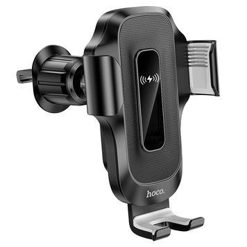 Тримач в машину HOCO Wise automatic induction wireless fast charging Car holder HW2 (air outlet) (зарядка) |5-15W| (UPD) Black 1781 фото