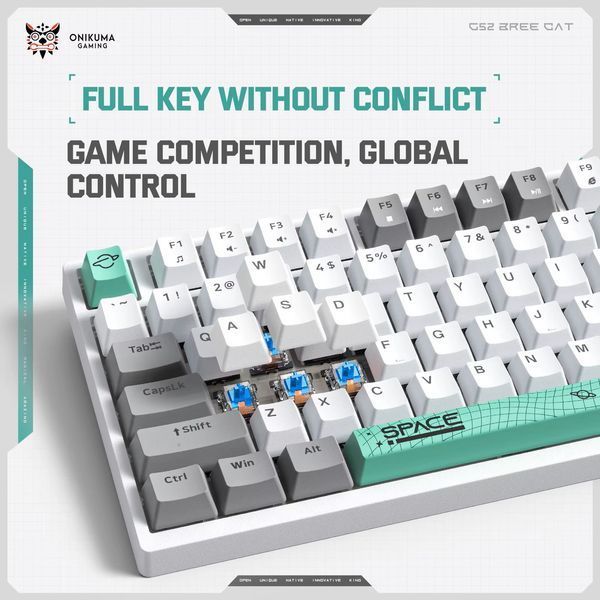 Дротова клавіатура Onikuma Three Color Wired Mechanical Keyboard 98 Keys G38 |ENG Layouts| (UPD) White 5817 фото
