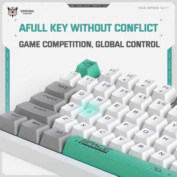 Дротова клавіатура Onikuma Three Color Wired Mechanical Keyboard 98 Keys G38 |ENG Layouts| (UPD) White 5817 фото