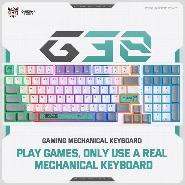 Дротова клавіатура Onikuma Three Color Wired Mechanical Keyboard 98 Keys G38 |ENG Layouts| (UPD) White 5817 фото