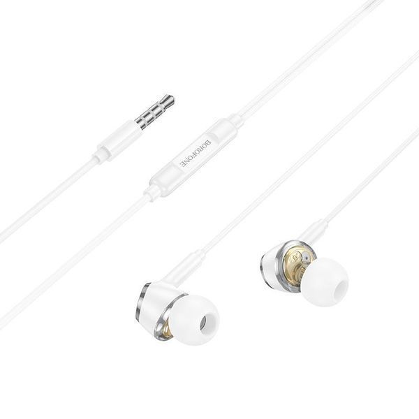 Наушники Borofone Miller universal earphones with microphone BM90 (UPD) (white) 7417 фото