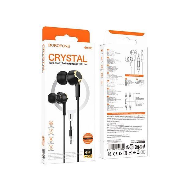 Наушники Borofone Miller universal earphones with microphone BM90 (UPD) (white) 7417 фото