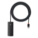 Hub адаптер Baseus Lite Series 4-Port Hub Adapter 25cm (USB-A to USB 3.0*4+ Type-C) (UPD) Black 5967 фото 1