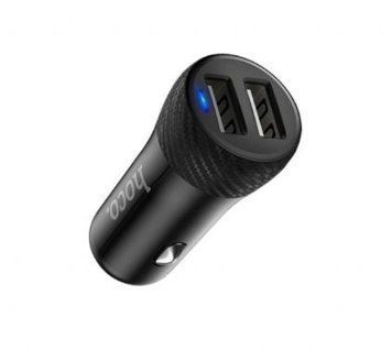 Адаптер автомобільний Hoco Z21 |2USB, 3.4А, input:12-24V, Fast Charger| (UPD) Black 4108 фото