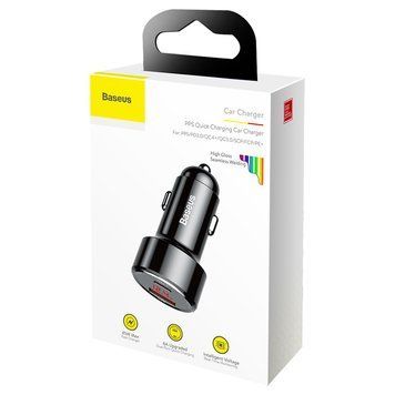АЗП Baseus Magic Series Digital Display PD 3.0 QC 4.0+ 45W USB + Type-C (EN) (Black) 5163 фото