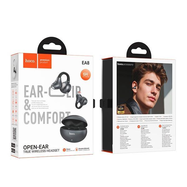 Бездротові навушники HOCO Warm sound true wireless BT headset EA8 (App) |BT5.4, 35/350mAh, 6h| (UPD) Black 7368 фото