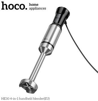 Ручний блендер HOCO 4-in-1 handheld blender HE30 |500W, 3 Mode, 4 gear| (UPD) Silver 3959 фото