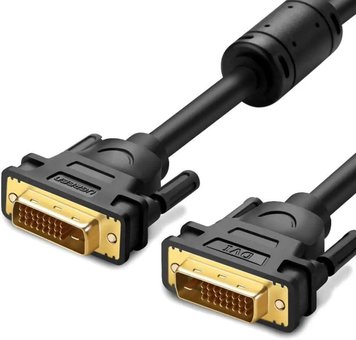 Кабель UGREEN DV101 DVI (24+1) Детский кабель Gold Plated 1.5m (black) (KT) 3298 фото