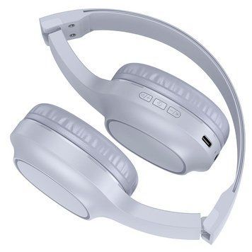 Бездротові навушники HOCO Charm BT headset W46 (великі) |BT5.3/AUX, 20h, Type-C| (UPD) White 2303 фото