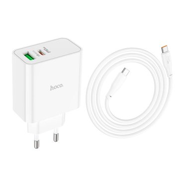 МЗП Hoco type-c to type-c cable awesome c113a (кабель) |1usb/1type-c, 65w/3a, pd/qc| (UPD) White 2108 фото