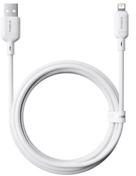 Кабель Baseus Silky Series USB to Lightning 2.4A 1m(Супер силікон) White 5716 фото