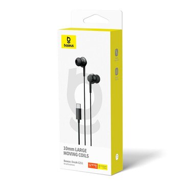 Навушники Baseus Encok CZ11 Wired Earphone (UPD) black 3301 фото