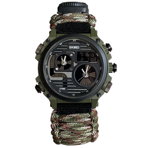 Годинник наручний 2202CMGN SKMEI PARACORD,(LUX) GREEN CAMO, Compass 2843 фото