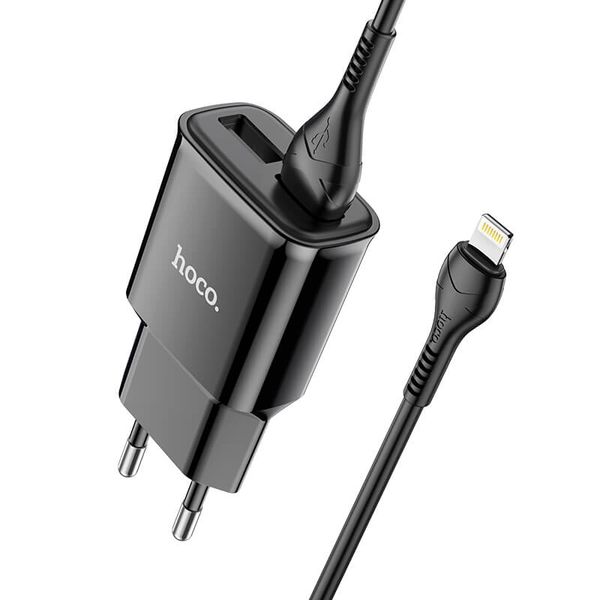 МЗП Hoco C88A Star round | 2USB, 2.4A | + кабель Lightning (UPD) Black 2225 фото